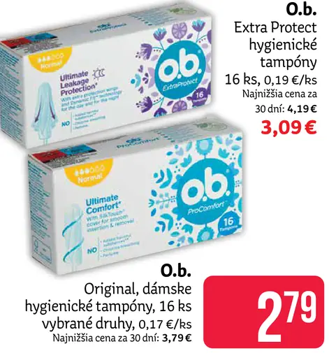 O.b. ExtraProtect hygienické tampóny