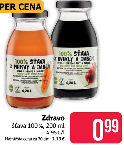 Zdravo 100% šťava z mrkvy a jabĺk