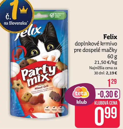 Felix party mix snack pre mačky