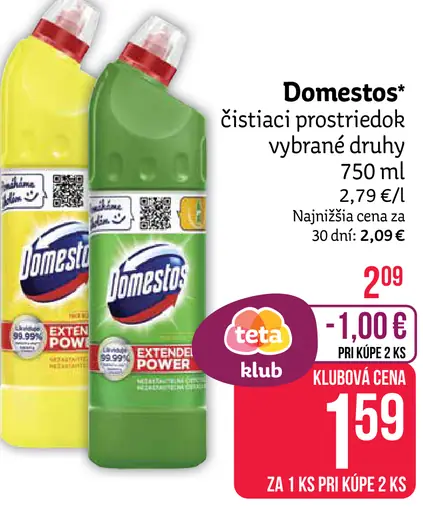 Domestos čistiaci prostriedok vybrané druhy