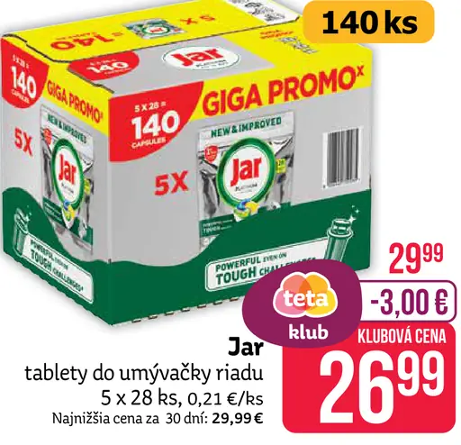 Jar tablety na umývanie riadu