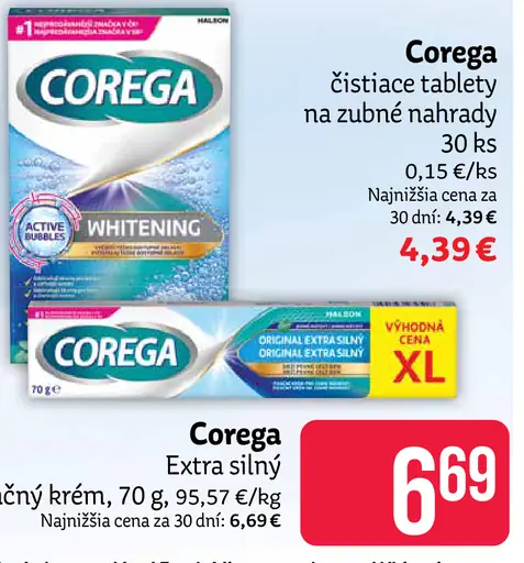 Corega čistiace tablety na zubné náhrady