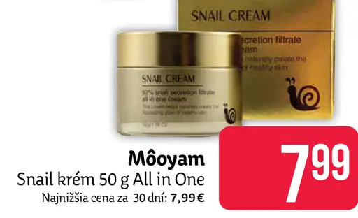 Möoyam Snail krém 50 g All in One
