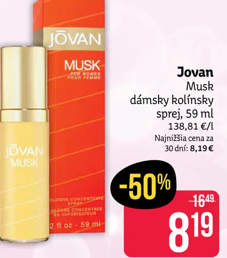 Jovan Musk dámsky kolínsky sprej