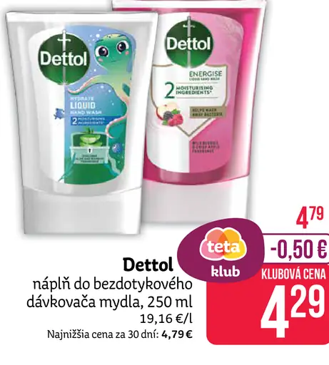 Dettol Tekuté mydlo náplň do bezdotykového dávkovača
