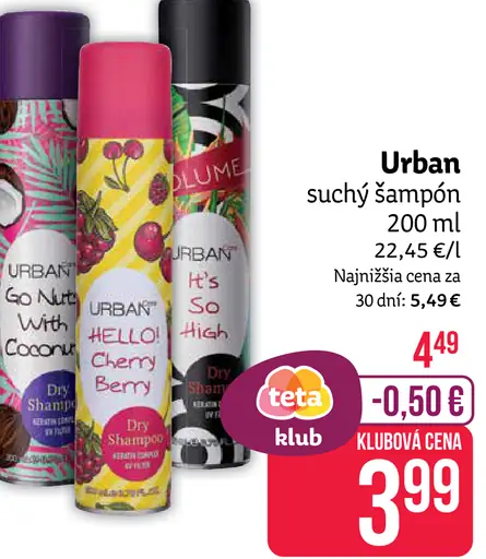 Urban suchý šampón