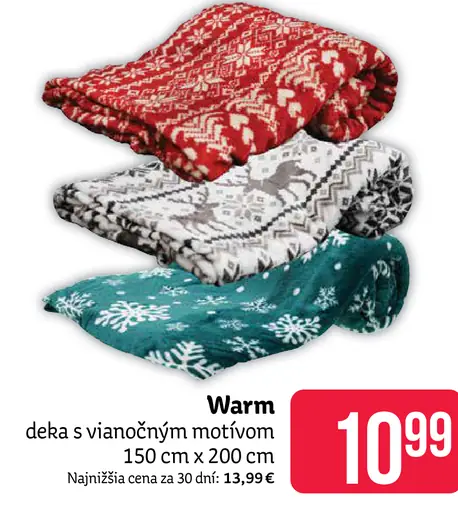 Warm deka s vianočným motívom