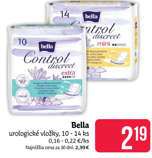 Bella Control Discreet Extra urologické vložky