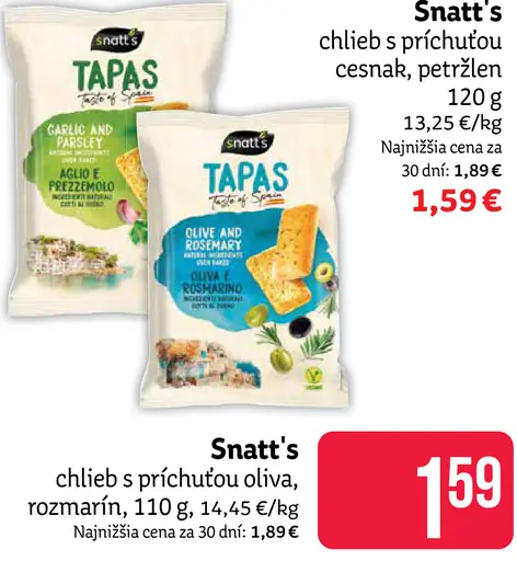 Snatt's chlieb s príchuťou cesnak, petržlen