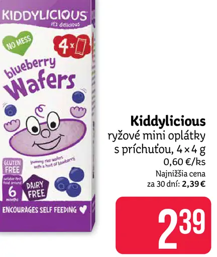 Kiddylicious ryžové mini oplátky s príchuťou