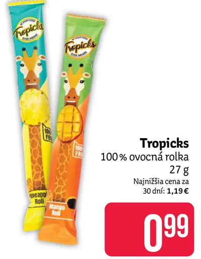 Tropicks 100% ovocná rolka