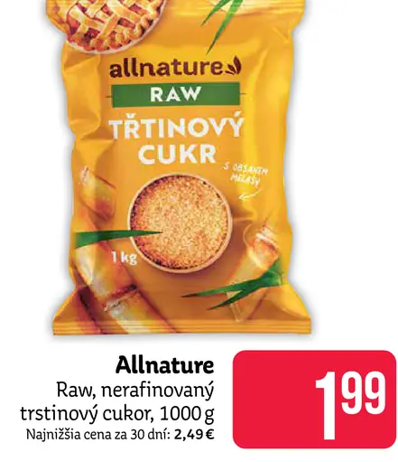 Allnature Raw trstinový cukor
