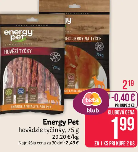 Energy Pet hovädzie tyčinky