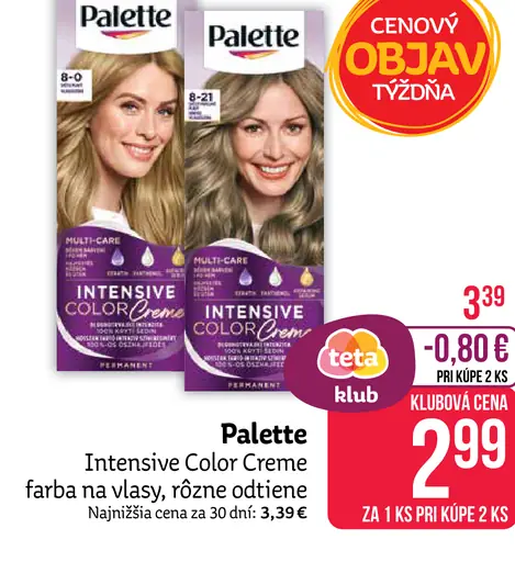 Palette Intensive Color Creme farba na vlasy nugát 6-65