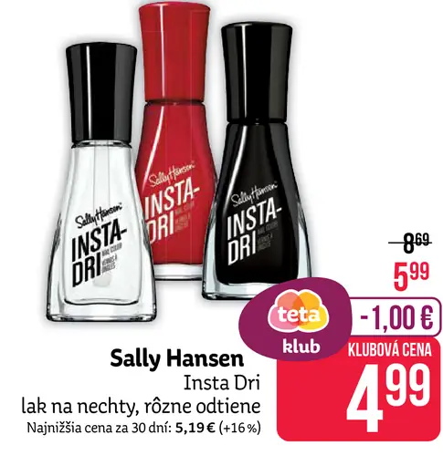 Sally Hansen Insta Dri lak na nechty, rôzne odtiene