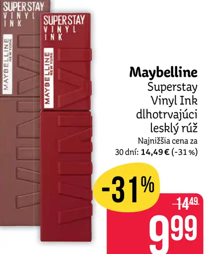 Maybelline Superstay Vinyl Ink dlhotrvácny lesklý rúž
