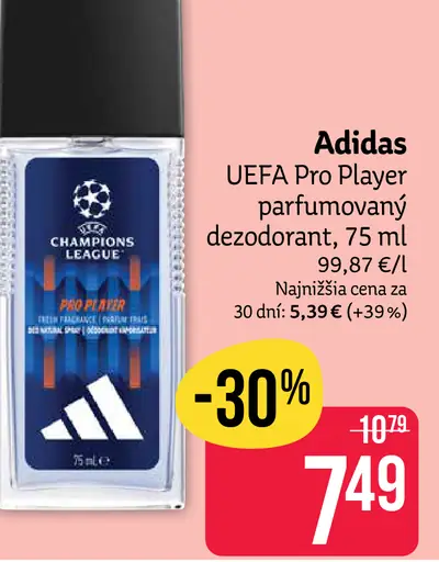 Adidas UEFA Pro Player parfumovaný dezodorant