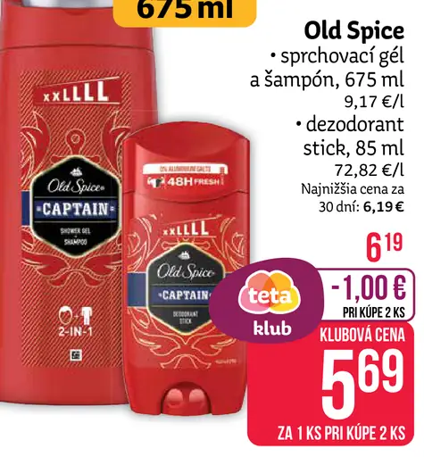 Old Spice sprchovací gél a šampón, dezodorant stick