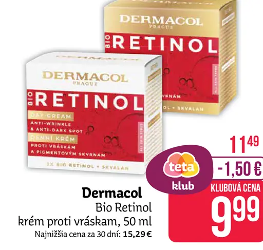 Dermacol Bio Retinol krém proti vráskam