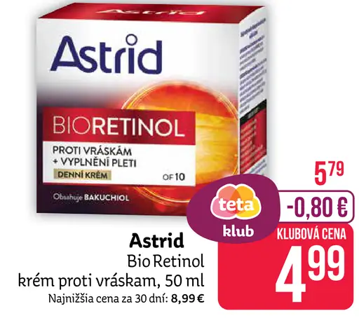 Astrid Bio Retinol krém proti vráskam
