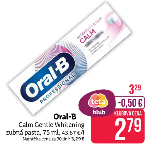 Oral-B Calm Gentle Whitening Zubná pasta