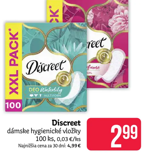 Discreet dámske hygienické vložky