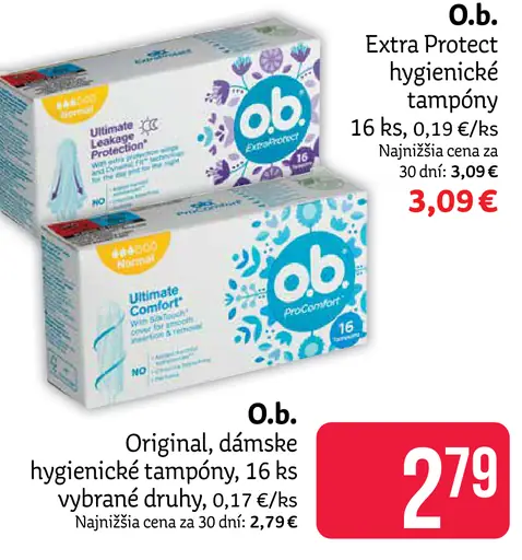 O.b. ExtraProtect hygienické tampóny