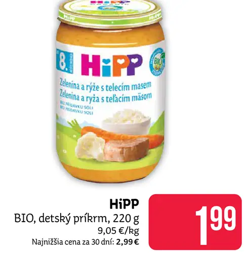 HiPP detský príkrm zelenina a ryža s teľacím mäsom