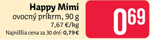 Happy Mimi BIO ovocný príkrm mrkva