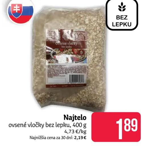 Najtelo ovsené vločky bez lepku