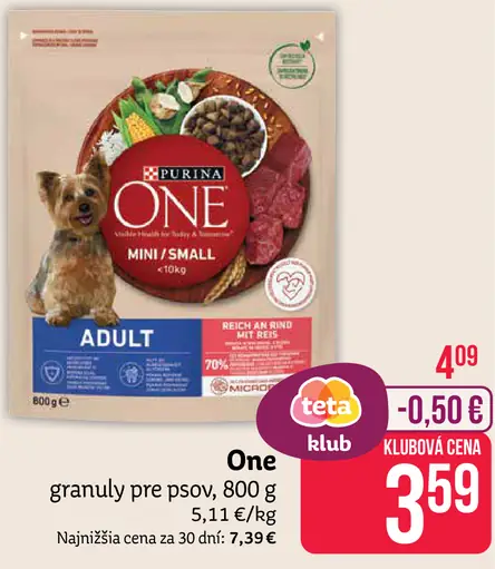 Purina One granuly pre psa Adult mini/small