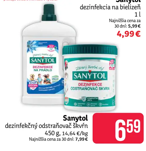 Sanytol dezinfekcia na bielizeň