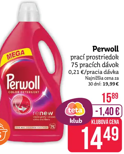 Perwoll prací prostriedok, 75 pracích dávok (klubová cena)