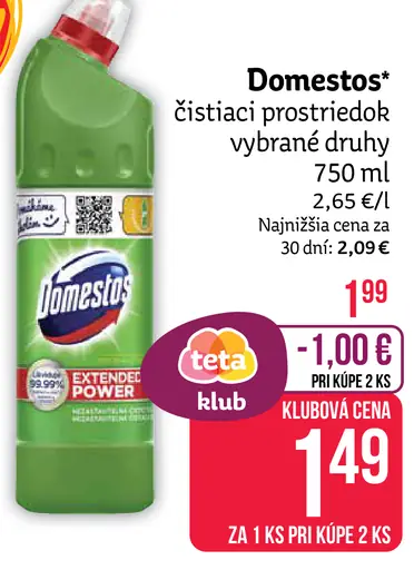 Domestos čistiaci prostriedok