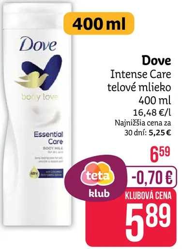 Dove Intense Care telové mlieko