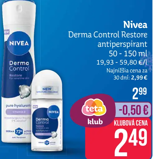 Nivea Derma Control Restore tuhý antiperspirant
