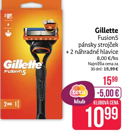 Gillette Fusion5 pánsky strojček + 2 náhradné hlavice