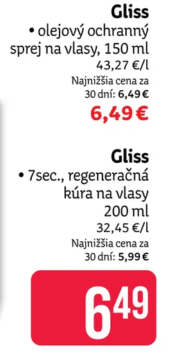 Gliss olejový ochranný sprej na vlasy 7 sec regeneračná kúra na vlasy