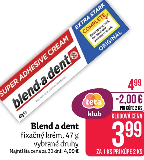 Blend-a-dent krém na zubné náhrady