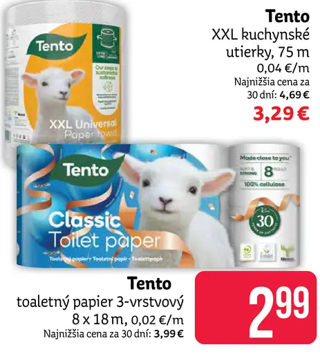 Tento toaletný papier 3-vrstvový