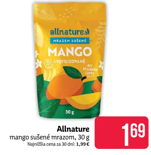 Allnature mango sušené mrazom