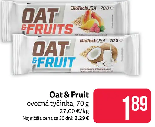 BiotechUSA Oat & Fruit ovocná tyčinka