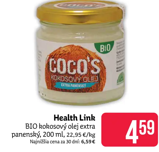 Health Link BIO kokosový olej panenský