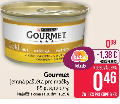 Gourmet Gold paštéta pre mačky