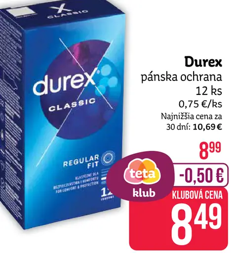 Durex pánska ochrana Classic kondómy