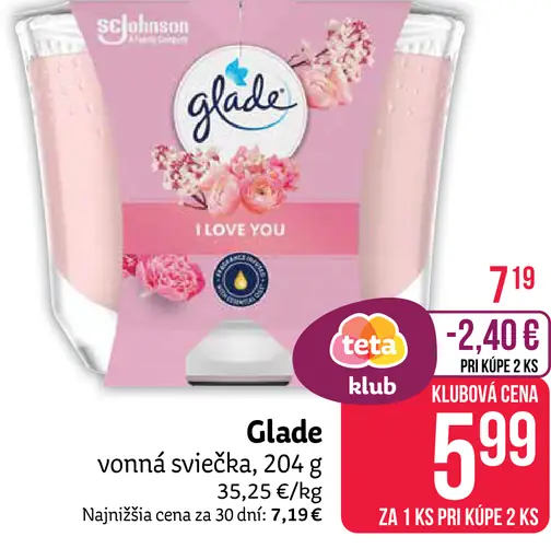 Glade vonná sviečka I Love You