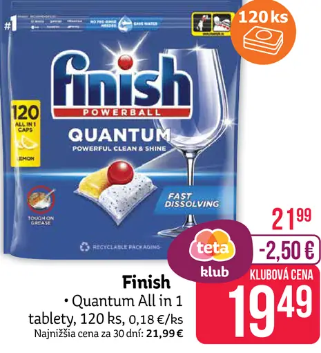 Finish Quantum All in 1 tablety do umývačky