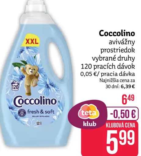 Coccolino avivážny prostriedok vybrané druhy
