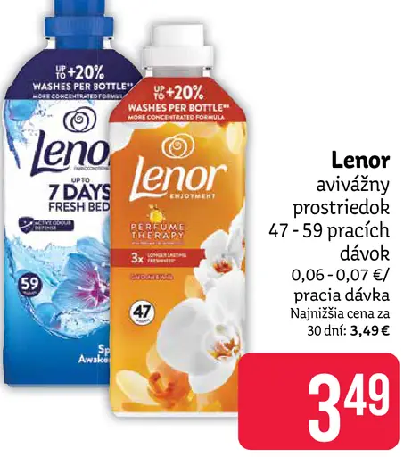 Lenor avivážny prostriedok vybrané druhy