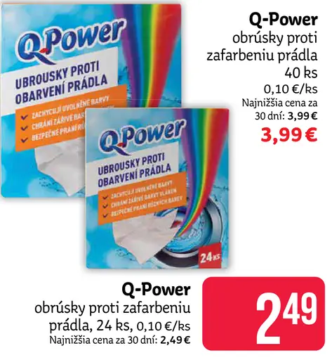 Q-Power obrúsky proti zafarbeniu prádla